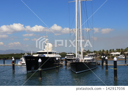 Yachts moored in the harbor Yachts moored in the harbor 142917036