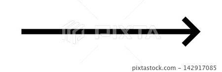 Black Right Arrow Direction Symbol Horizontal Pointer Minimal Navigation Icon on White Background. Black Right Arrow Direction Symbol Horizontal Pointer Minimal Navigation Icon on White Background. 142917085