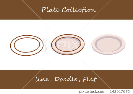 Plate Doodle, Line, Flat Style Plate Doodle, Line, Flat Style 142917675