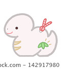 New Year's Zodiac Sign White Snake Figurine 142917980