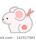 New Year's zodiac animal: White mouse figurine 142917983