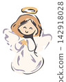 Cute Christmas Angel Hand Drawn Vector 142918028