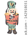 Cute Christmas Nutcracker Hand Drawn Vector 142918031