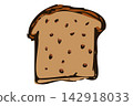 Hand Drawn Wholegrain Bread Slice Vector 142918033
