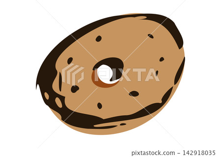 Hand Drawn Brown Bagel Bakery Vector Hand Drawn Brown Bagel Bakery Vector 142918035