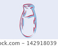 Pastel Hand Drawn Milk Bottle Vector Illustration 142918039