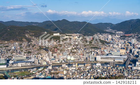 The urban landscape of Nagasaki city and Nagasaki Port as seen from Mt. Inasa The urban landscape of Nagasaki city and Nagasaki Port as seen from Mt. Inasa 142918211