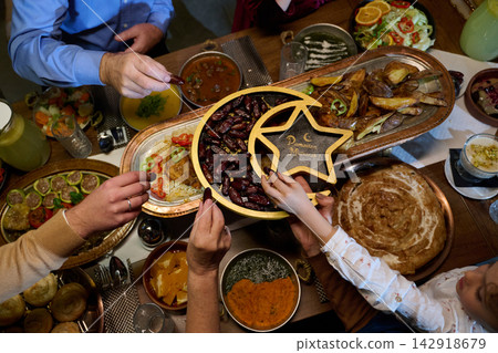 Family Sharing Dates at Ramadan Iftar Dinner With Traditional Middle Eastern Dishes and Togetherness Family Sharing Dates at Ramadan Iftar Dinner With Traditional Middle Eastern Dishes and Togetherness 142918679