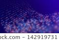 Futuristic technology background. Glowing blue and pink particles flowing through digital space. Abstract data wave for innovation, networking, media or tech design. Vector illustration 142919731