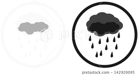 圓形雨圖示插圖集 / 雨和天氣插圖素材 圓形雨圖示插圖集 / 雨和天氣插圖素材 142920095