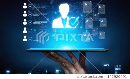 A conceptual image showcasing digital healthcare management using a tablet, featuring virtual icons and data checkmarks, representing modern technology in the medical field. Sigmoid A conceptual image showcasing digital healthcare management using a tablet, featuring virtual icons and data checkmarks, representing modern technology in the medical field. Sigmoid 142920491