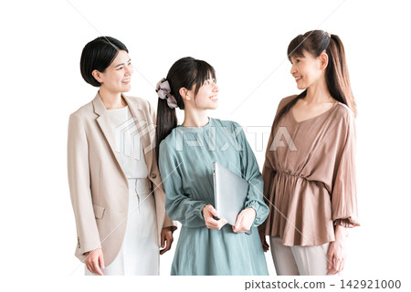 Businesswoman, designer, working woman with laptop in casual clothes (dress code not required) Businesswoman, designer, working woman with laptop in casual clothes (dress code not required) 142921000