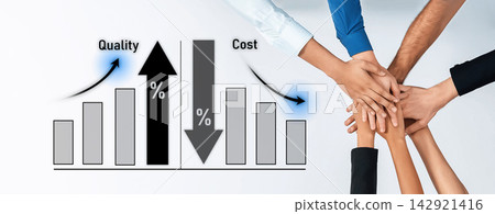 Collaborative Effort in Business Growth with Rising Quality and Decreasing Costs Illustrated Through Graphical Representation of Metrics Trope Collaborative Effort in Business Growth with Rising Quality and Decreasing Costs Illustrated Through Graphical Representation of Metrics Trope 142921416