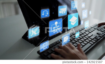 Online education and e-learning digital platform Funnel Online education and e-learning digital platform Funnel 142921587