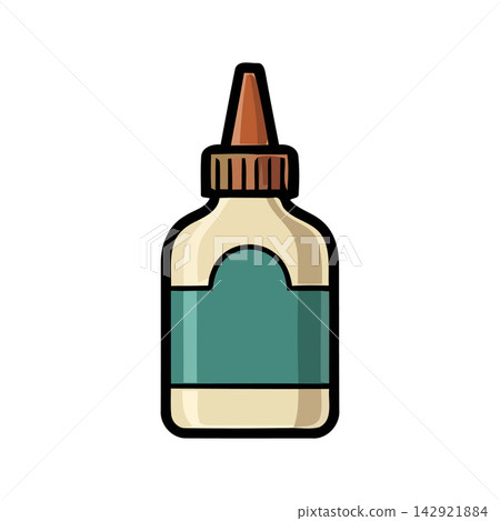 Clean line art icon depicting an empty, reusable cosmetic bottle for beauty products. Clean line art icon depicting an empty, reusable cosmetic bottle for beauty products. 142921884