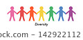 Illustration of people holding hands - Diversity 142922112