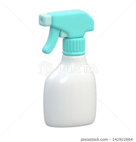3D illustration of a stylized spray bottle with a transparent background. 3D illustration of a stylized spray bottle with a transparent background. 142922664