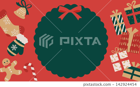 Christmas wreath and ornament discount sale horizontal banner template vector illustration Christmas wreath and ornament discount sale horizontal banner template vector illustration 142924454