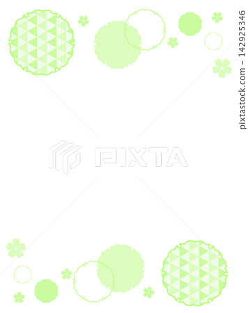 Simple Japanese-style frame background with snow ring pattern in light green. Simple Japanese-style frame background with snow ring pattern in light green. 142925346