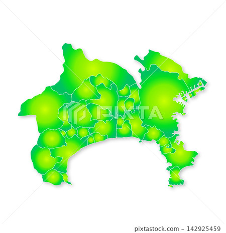 Kanagawa prefecture and municipalities map 142925459