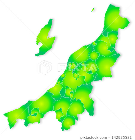 Niigata prefecture and municipalities map Niigata prefecture and municipalities map 142925581