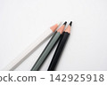 White, Grey, and Black Pencils Isolated 142925918