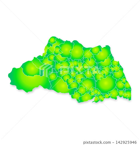 Saitama prefecture and municipalities map Saitama prefecture and municipalities map 142925946