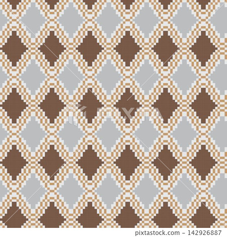 Brown Argyle Knitting Grid seamless pattern design for fashion and home textiles, graphics, knitwear and backgrounds Brown Argyle Knitting Grid seamless pattern design for fashion and home textiles, graphics, knitwear and backgrounds 142926887