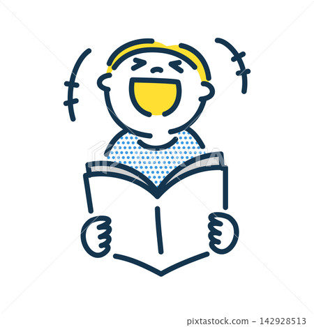 Illustration of a boy laughing out loud Illustration of a boy laughing out loud 142928513