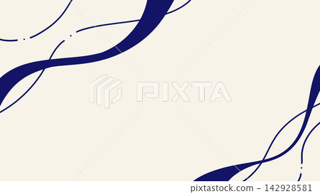 Flowing lines background in beige and navy blue 142928581