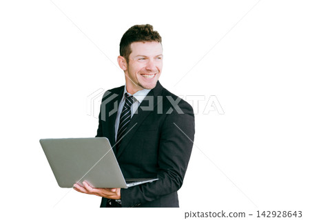 Western businessman with a laptop (lol) Western businessman with a laptop (lol) 142928643