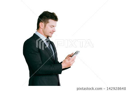 Western businessmen using smartphones (trading companies, international trade, global business, interpreters, translators) Western businessmen using smartphones (trading companies, international trade, global business, interpreters, translators) 142928648