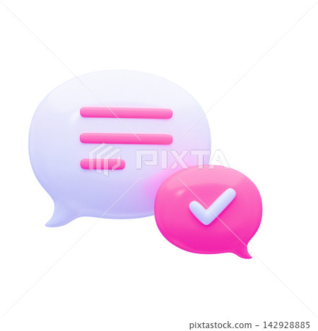 Cute online shopping/e-commerce icon; chat/inquiry form. 142928885
