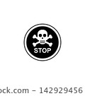 stylish sticker on white background 142929456