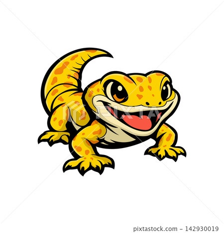 gecko mascot logo illustration vector design template simple and modern style gecko mascot logo illustration vector design template simple and modern style 142930019