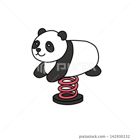熊貓形狀彈簧遊樂場設備的示意圖 熊貓形狀彈簧遊樂場設備的示意圖 142930132