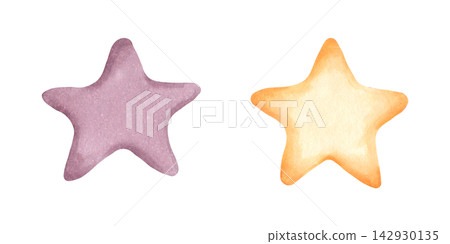 Brown and purple star. Watercolor illustration. Clipart with elements of the cosmic sky. Hand-drawn isolated art. Nightlights for children room, textiles and night decor. Christmas decoration. Brown and purple star. Watercolor illustration. Clipart with elements of the cosmic sky. Hand-drawn isolated art. Nightlights for children room, textiles and night decor. Christmas decoration. 142930135