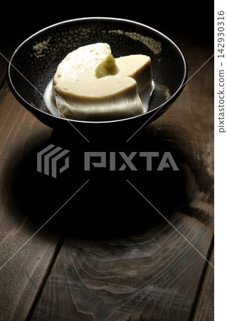 Fresh yuba (tofu skin) and wasabi Fresh yuba (tofu skin) and wasabi 142930316