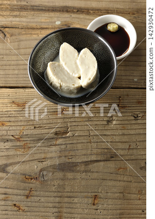 Fresh yuba (tofu skin) and soy sauce Fresh yuba (tofu skin) and soy sauce 142930472