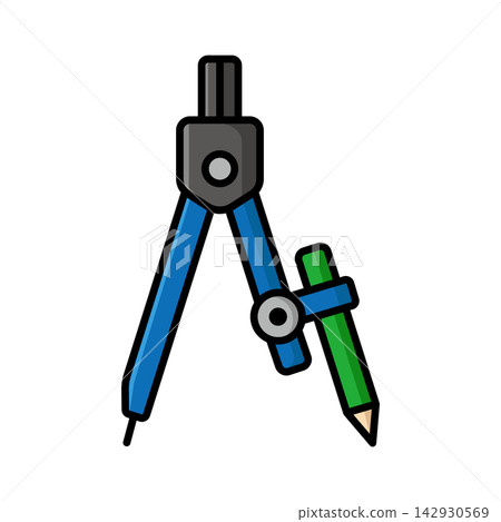 drawing compass icon vector design template in white background drawing compass icon vector design template in white background 142930569