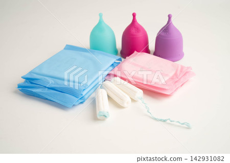 Sanitary hygiene set for women menstrual period cycle protection. Sanitary hygiene set for women menstrual period cycle protection. 142931082