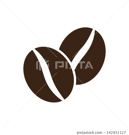 coffee bean icon vector design template in white background 142931127