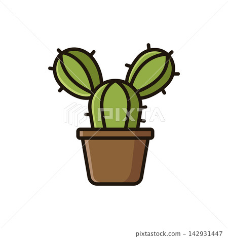 cactus icon vector design template in white background cactus icon vector design template in white background 142931447