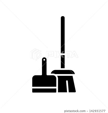 broom icon vector design template in white background 142931577