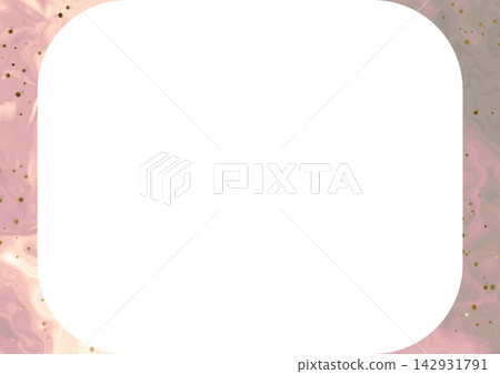Pink marble gold powder rounded corner frame background Pink marble gold powder rounded corner frame background 142931791