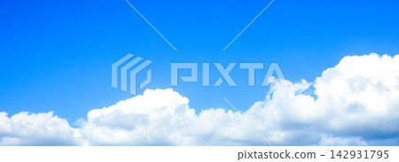 A simple landscape of blue sky and white clouds A simple landscape of blue sky and white clouds 142931795