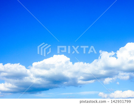 A simple landscape of blue sky and white clouds A simple landscape of blue sky and white clouds 142931799