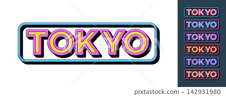 Text Tokyo in 3D style, tourist and business city in Japan. Tokyo city in Japan, framed text icon set. Isolated word Tokyo with isometric letters in pop art style for graphic design, vector set Text Tokyo in 3D style, tourist and business city in Japan. Tokyo city in Japan, framed text icon set. Isolated word Tokyo with isometric letters in pop art style for graphic design, vector set 142931980