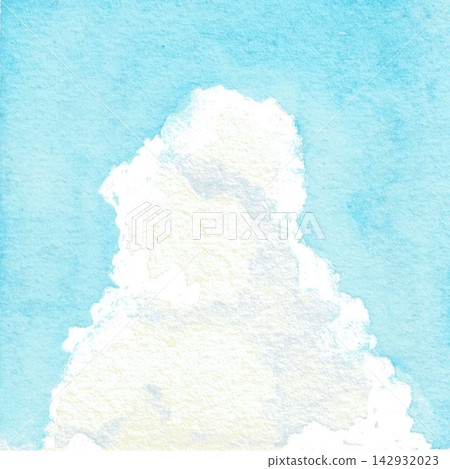 水彩背景插圖,描繪了積雨雲和藍天。 水彩背景插圖,描繪了積雨雲和藍天。 142932023