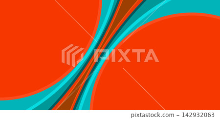Abstract background with vibrant orange and teal curved stripes Abstract background with vibrant orange and teal curved stripes 142932063